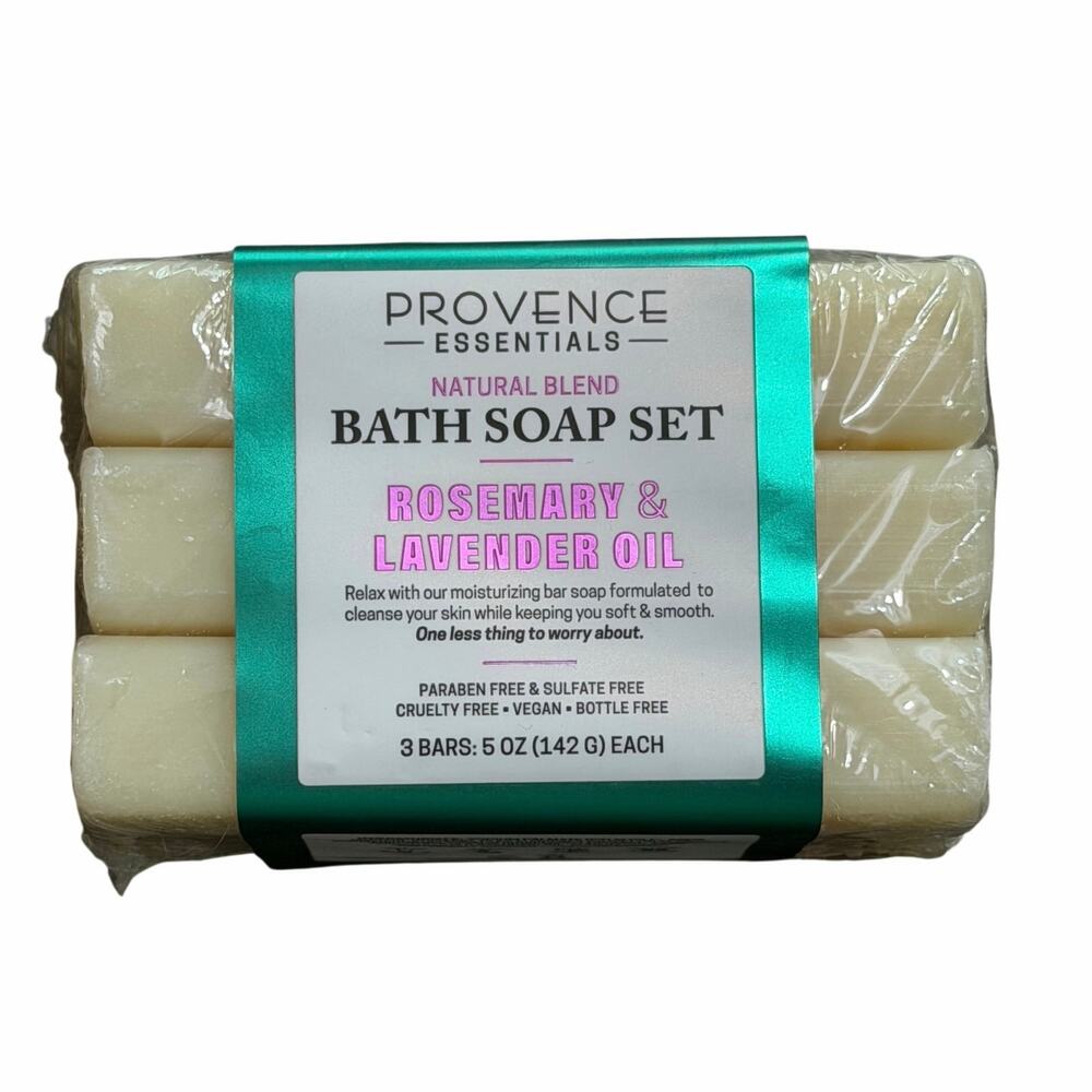 Provence Essentials Natural Blend Bath Soap rosemary and lavender oil 3 pack